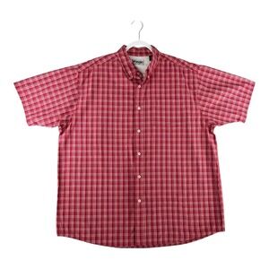Wrangler Hero Red Plaid Short Sleeve Button Down Shirt‎ Mens X-Large Casual
